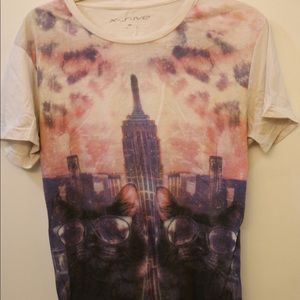 Cute Cat Purple Skyline T-Shirt